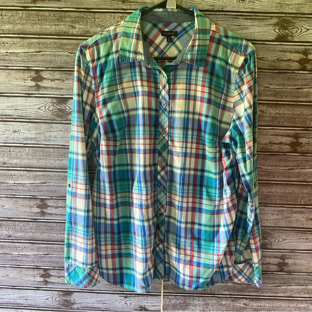 Talbots Women's Long-Sleeved Button-Down Top Size L‎